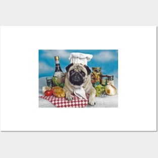 Pug Dog Chef Posters and Art